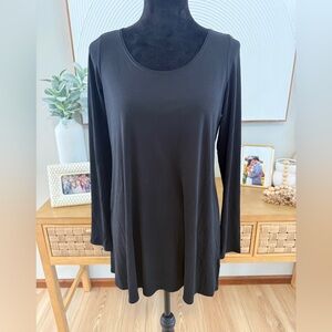 Eileen Fisher Quiet Luxury Black Long Sleeve Tunic Size M